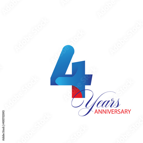 Free Download 4 Year Anniversary celebration Vector Template Design Illustration - GFXLoad
