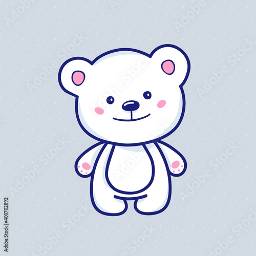 little toy bear, vector illustration for logo design, postcard, t-shirt print 