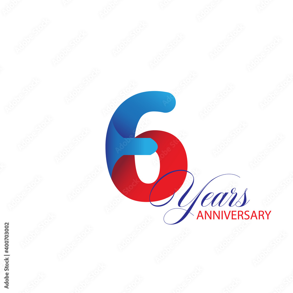 6 Year Anniversary celebration Vector Template Design Illustration 6 Year Anniversary celebration Vector Template Design Illustration