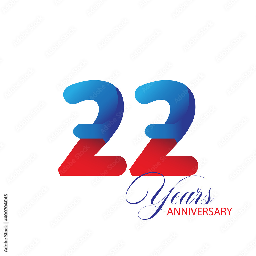 22 Year Anniversary celebration Vector Template Design Illustration 22 Year Anniversary celebration Vector Template Design Illustration