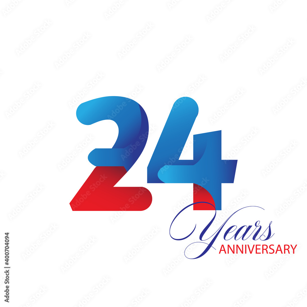 24 Year Anniversary celebration Vector Template Design Illustration 24 Year Anniversary celebration Vector Template Design Illustration