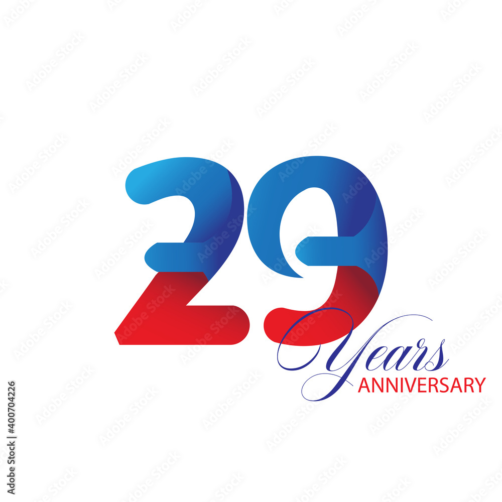 29 Year Anniversary celebration Vector Template Design Illustration 29 Year Anniversary celebration Vector Template Design Illustration