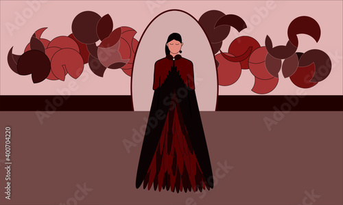 Vector illustration of a model