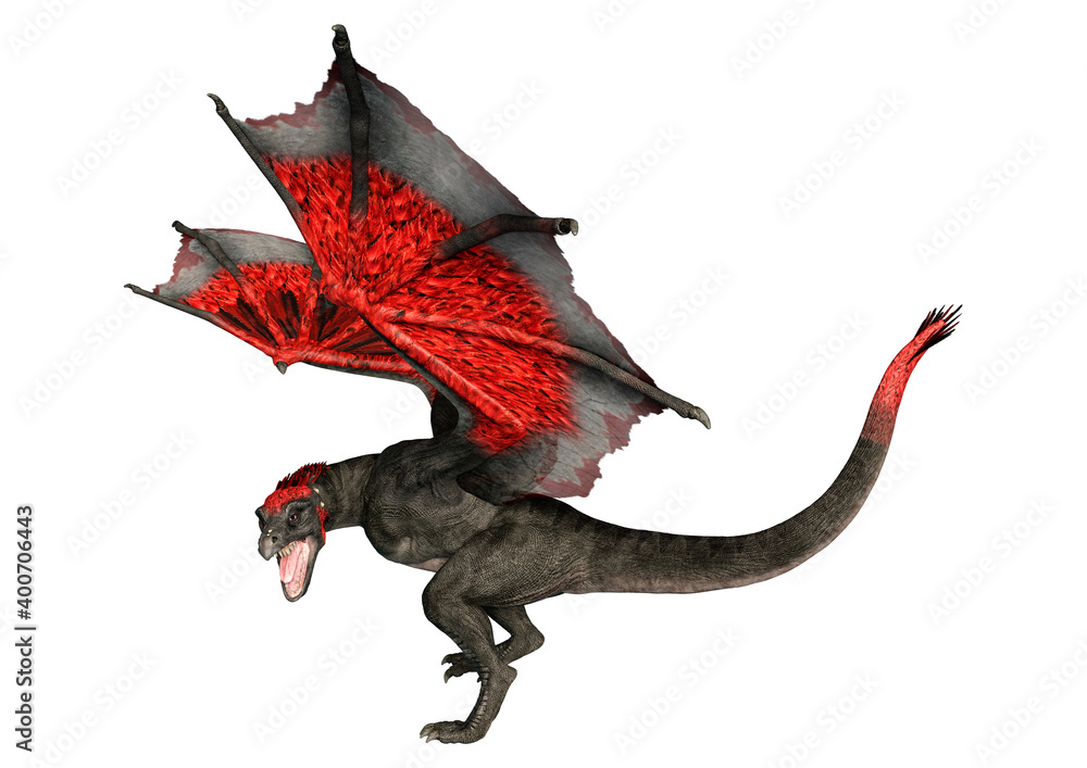 3D Rendering Fairy Tale Dragon on White 3D Rendering Fairy Tale Dragon on White
