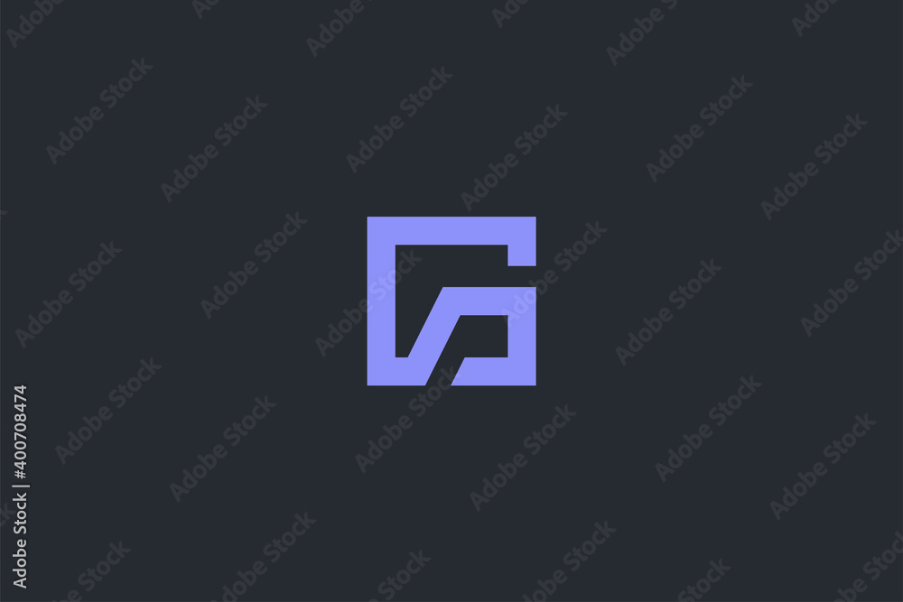 Obraz premium Minimal Modern Abstract Letter G Dark Background Logo Template