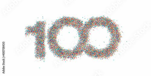 Particle 100 hundred point text vector Vector Design.