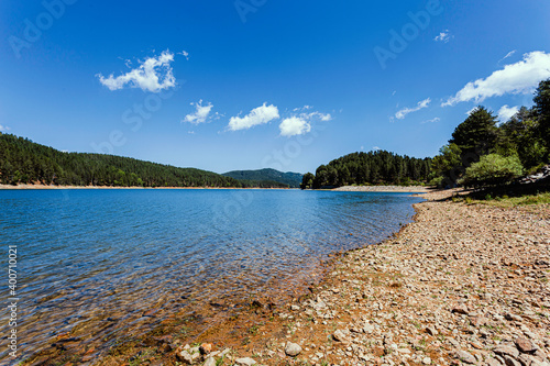 Calabria, Ampollino lake. Panoramic view of the lake photo