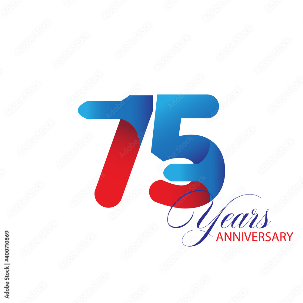 75 Year Anniversary celebration Vector Template Design Illustration