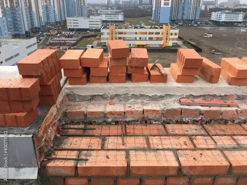 construction work on the roof of the building