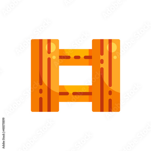 The wood icon in flat style isolated on white background. EPS 10