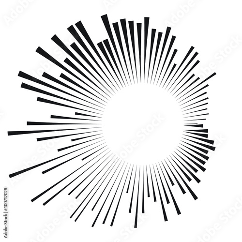 Radial speed Lines in Spiral Form for comic books . fireworks Explosion background . Vector Illustration . Starburst
 round Logo . Circular Design element . Abstract Geometric star rays . Sunburst .