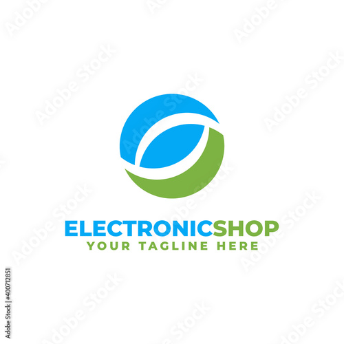 initials letter E and S for electronics shop logo or others