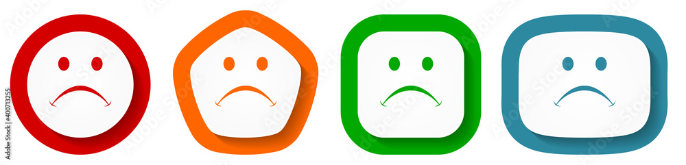 Cry vector icon set, flat design buttons on white background Cry vector icon set, flat design buttons on white background