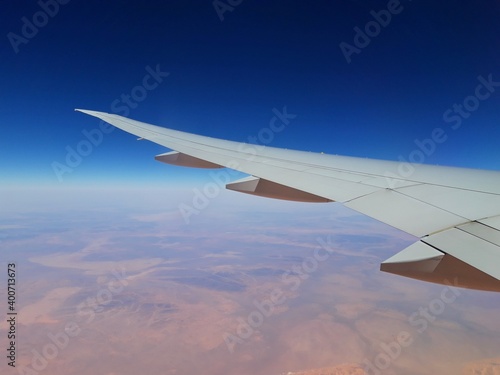 view of sahara desert from airplane window
