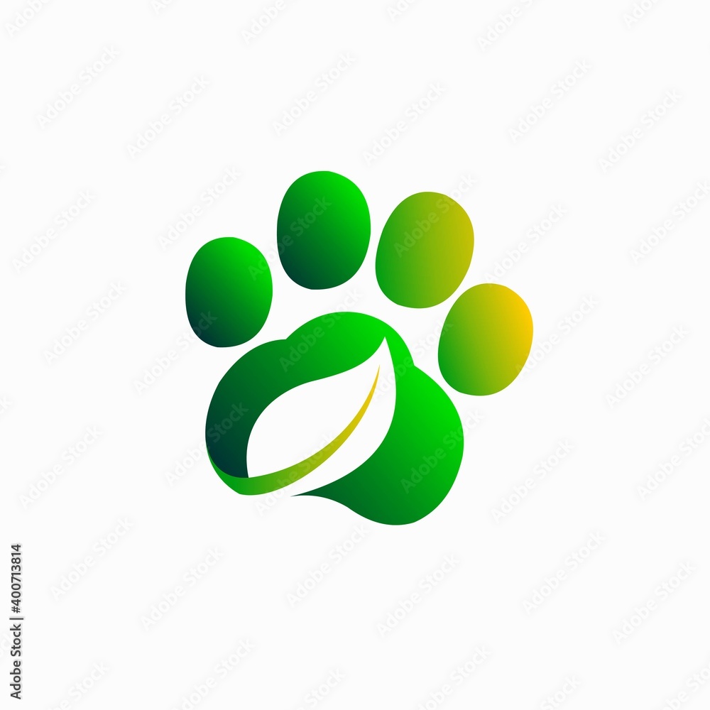 footprints logo with leaf concept footprints logo with leaf concept