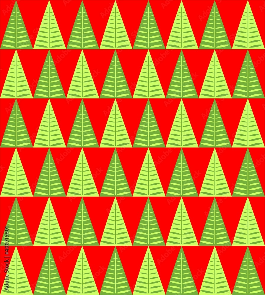 Red green seamless wrapping paper with fir abstract trees for New years and Christmas celebration Red green seamless wrapping paper with fir abstract trees for New years and Christmas celebration