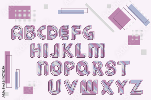Memphis font in modern style