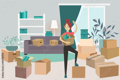 moving a young girl to another apartment.