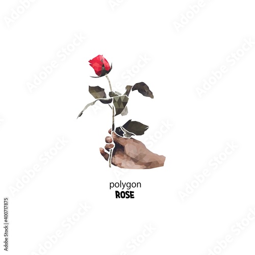 好きな人にバラの花をプレゼント・モザイクみたいなポリゴンスタイル