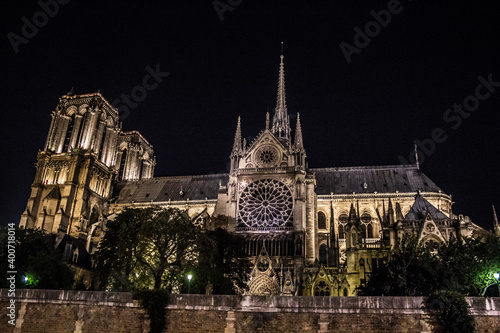 Notre Dame Cathedral nighttime view on 29 October 2015 