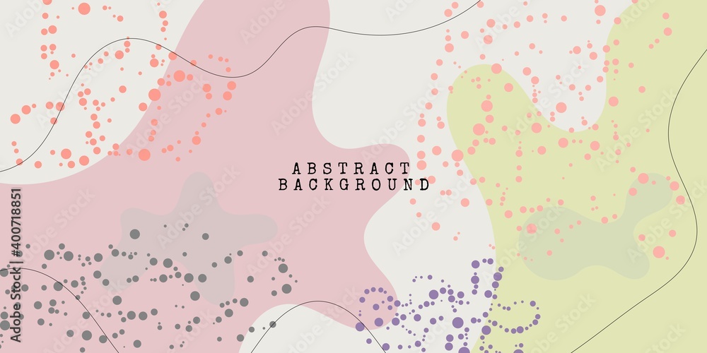 Modern and stylish abstract background with shapes and lines in pastel colors. Vector Illustration
