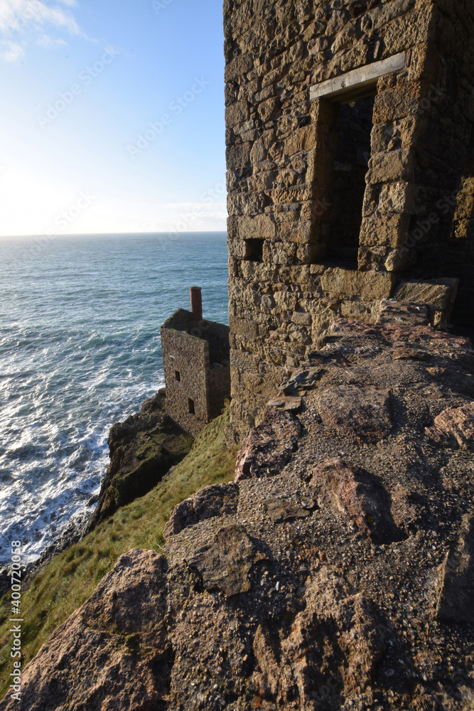 The ruins of tin mines at Botallack Cornwall The ruins of tin mines at Botallack Cornwall