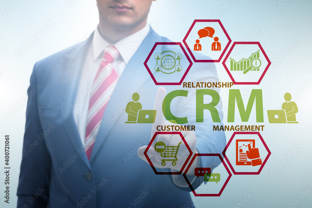 CRM custromer relationship management concept with businessman CRM custromer relationship management concept with businessman