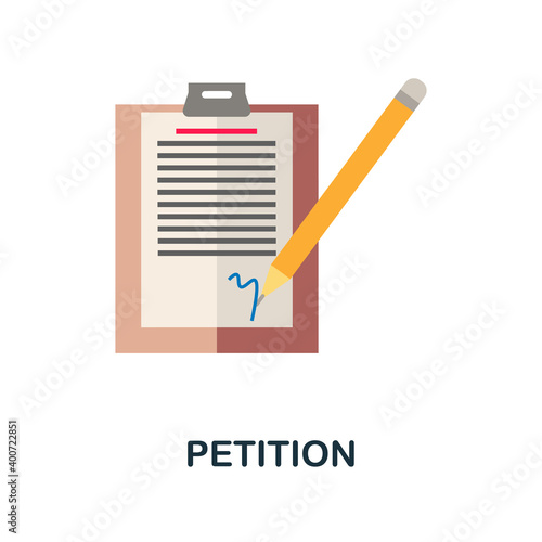Petition flat icon. Color simple element from activism collection. Creative Petition icon for web design, templates, infographics and more