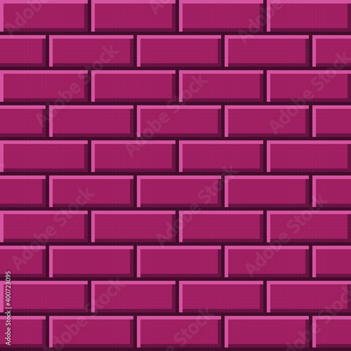 Purple brick texture pixel art. Vector picture.