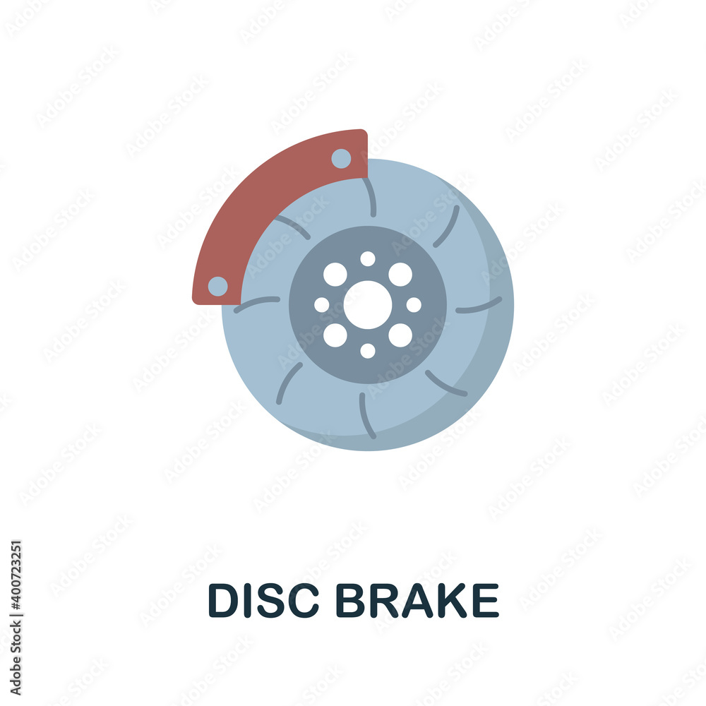 Disc Brake flat icon. Color simple element from car servise collection. Creative Disc Brake icon for web design, templates, infographics and more