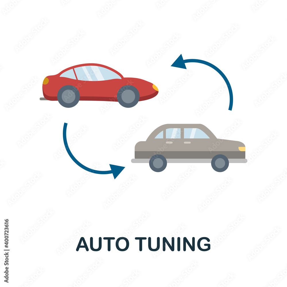 Auto Tuning flat icon. Color simple element from car servise collection. Creative Auto Tuning icon for web design, templates, infographics and more