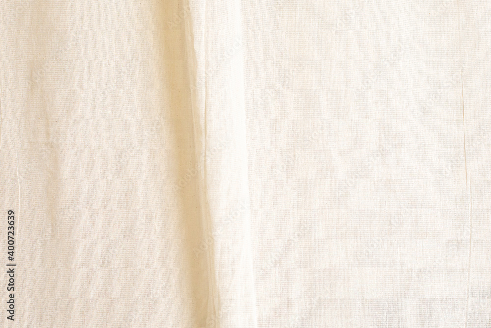 Light cream linen fabric texture wallpaper background.