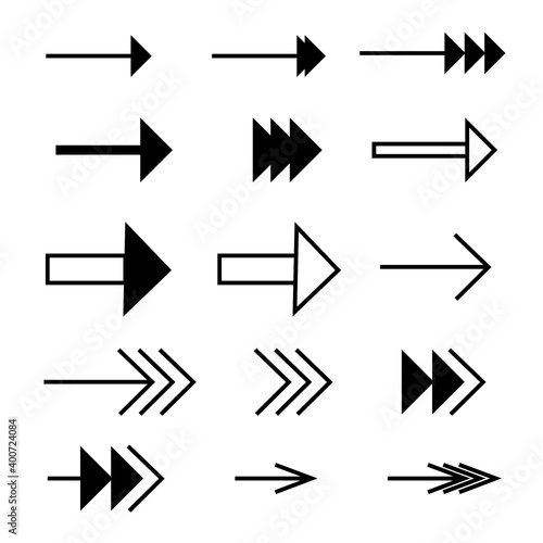 Set of arrows for decoration, vector illustration