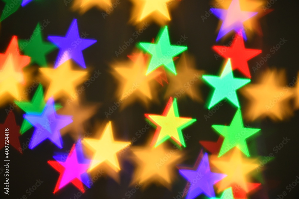 Obraz premium colorful stars illumination for holiday or abstract boke background