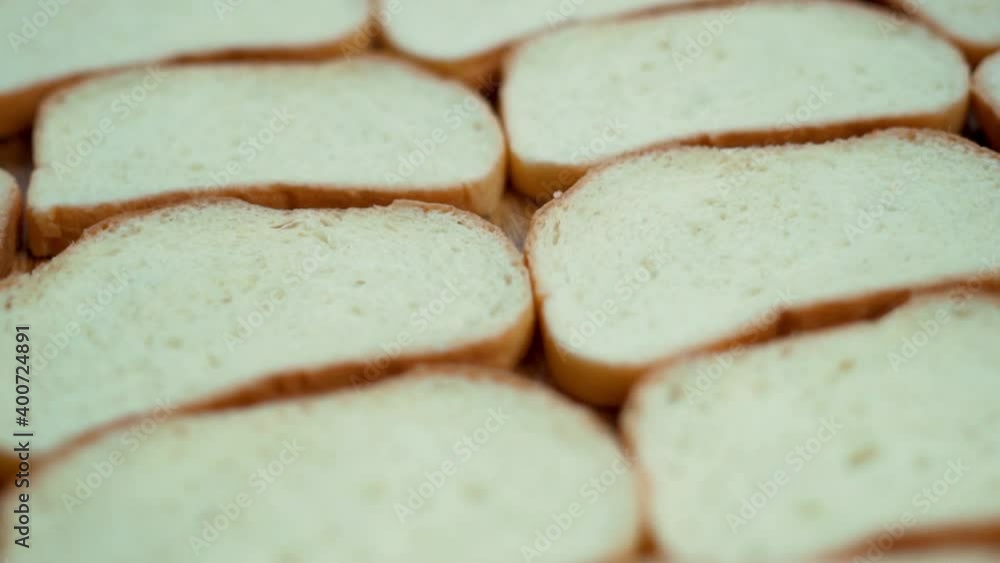 Vidéo Stock Slices of Fresh White Bread, Sliced White Bread, Isolated ...