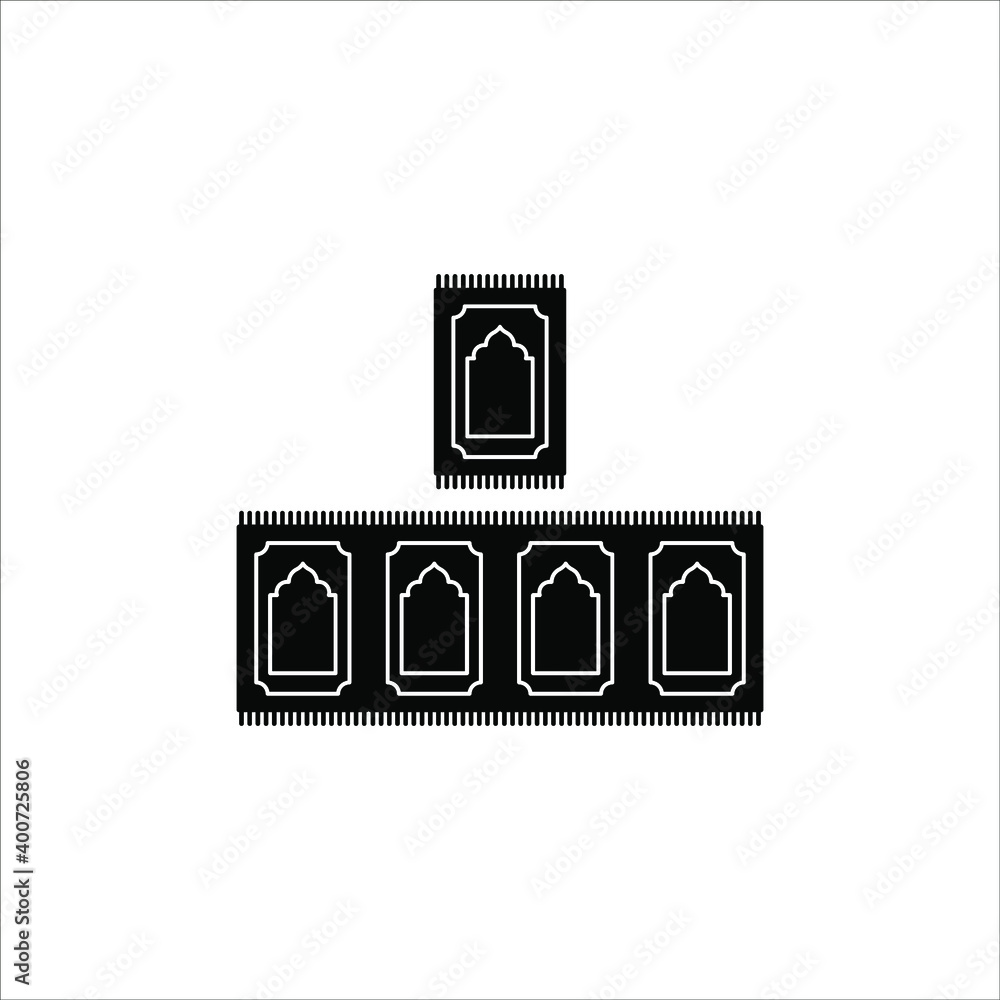 Prayer rug icon on white background. Traditional Islamic Background Prayer rug icon on white background. Traditional Islamic Background