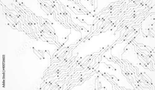 Circuit board design background. Abstract communication circuit board technology background with hi-tech digital data connection system. Abstract computer electronic background. Vector illustration.