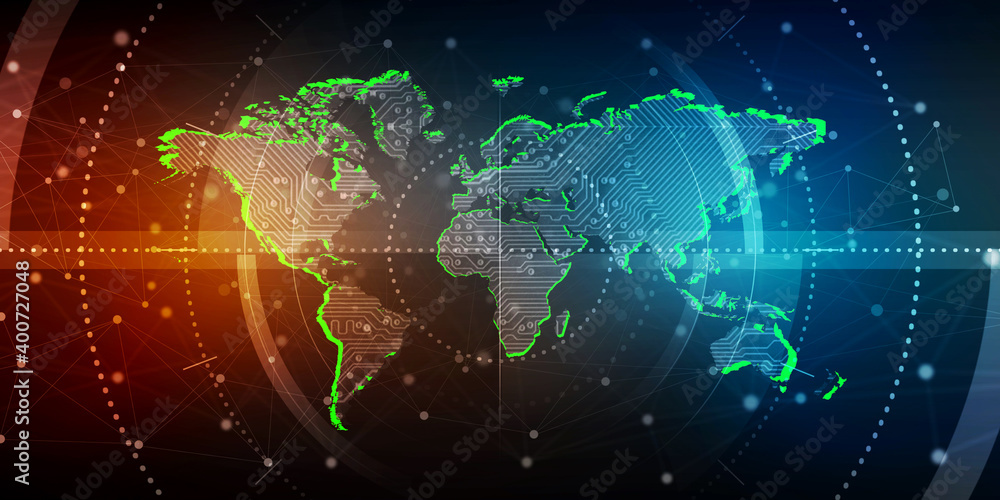 Obraz premium 2d illustration world map abstract background