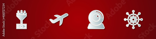 Set Lead management, Plane, Web camera and Project icon. Vector.