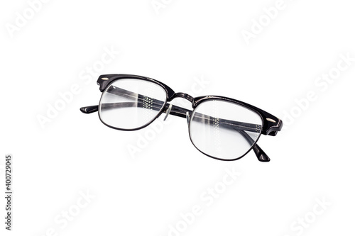 Black glasses isolated on white background