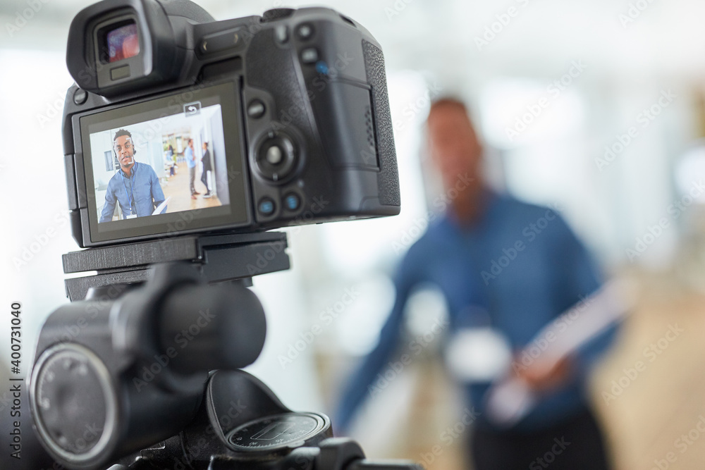Video camera when recording presentation