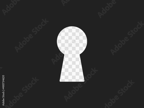 The keyhole is flat with a through hole. Vector overlay Template. Illustration on an isolated transparent background.