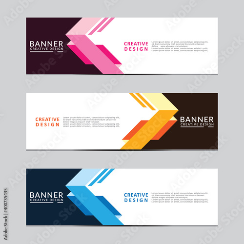 Vector abstract geometric design banner web template. Modern design. Vector illustration