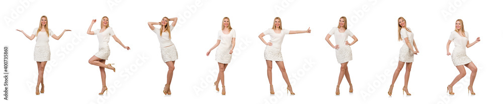 Pretty young blond woman isolated on white Pretty young blond woman isolated on white