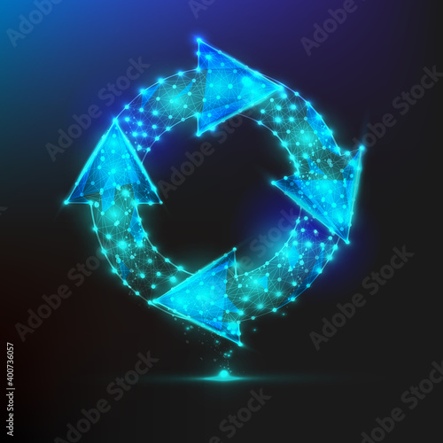 Arrows circle geometric polygonal icons design