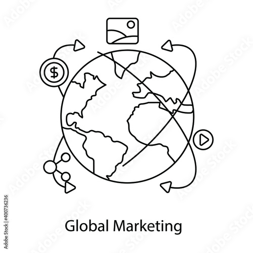 
Worldwide trading concept, global marketing icon in conceptual design 
