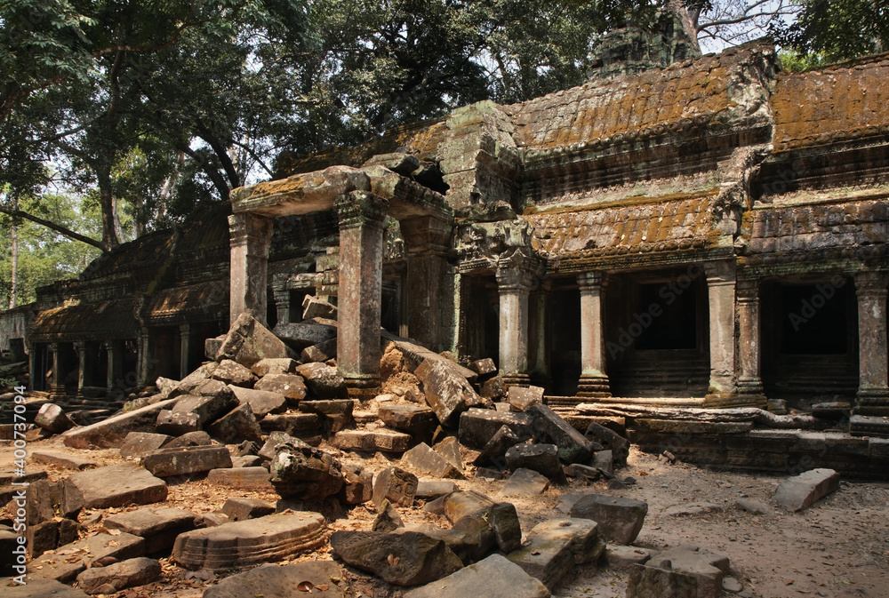 Ta Prohm temple at Angkor. Siem Reap province. Cambodia