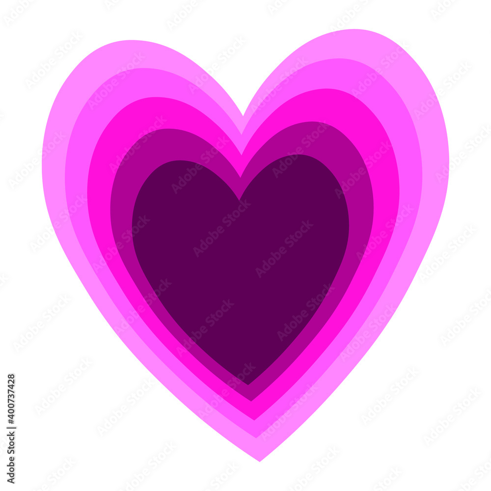 vector illustration for Valentine's day with colorful heart on a white background