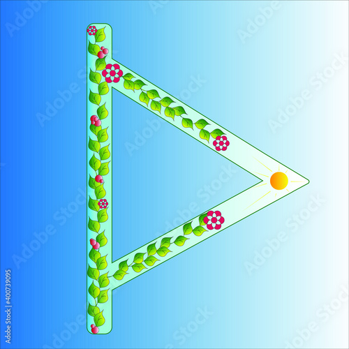 Vector illustration of the Slovenian rune of fertility and wealth