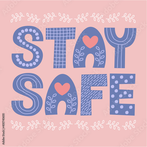 STAY SAFE for greeting card or others / Pink
